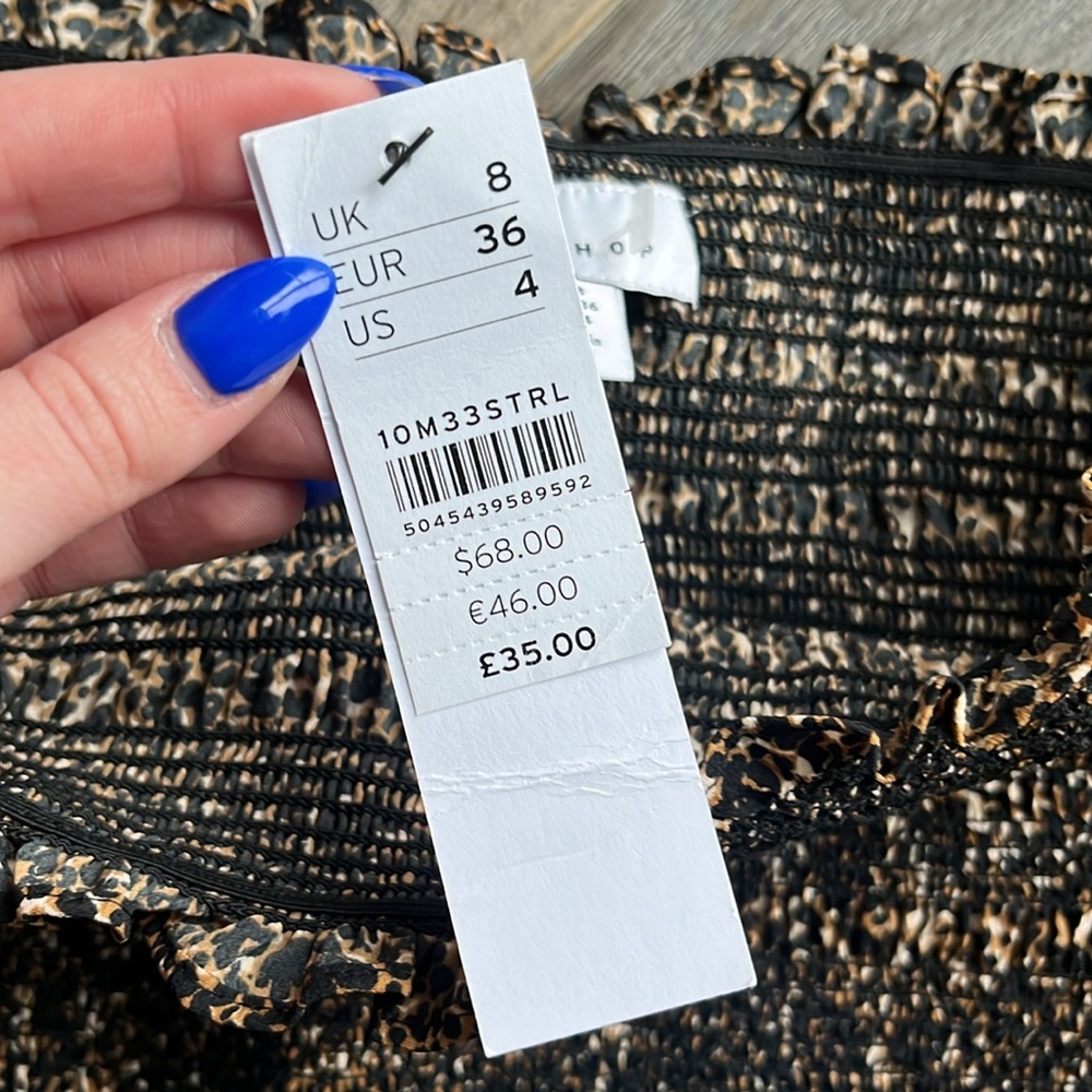 NWT Topshop Cheetah Print Rouched Dress - Picture 5 of 7